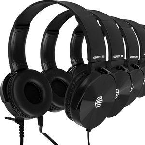 Headphones Bulk 5 Pack, Earphones for School, Airplanes, Kids, Library Sound 3.5